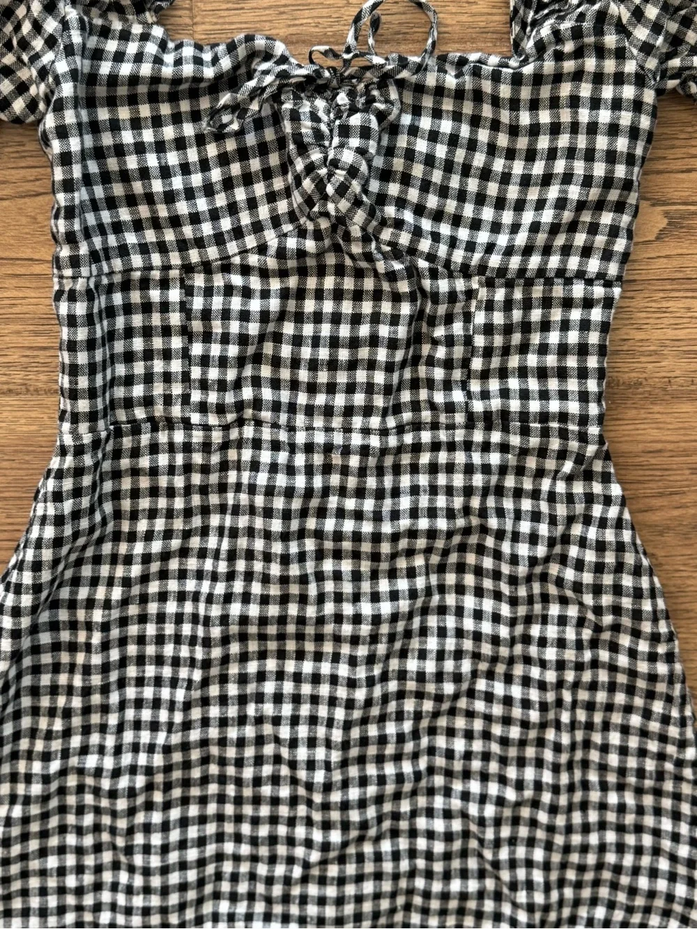 Reformation Black and White Gingham Mini Dress - Picture 4 of 8